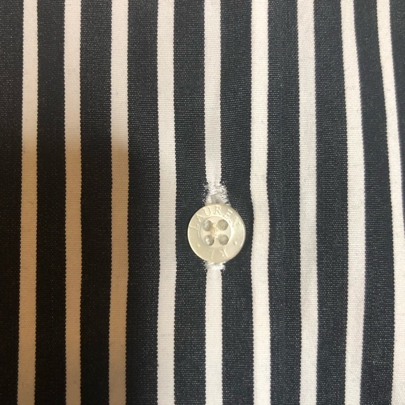 LAUREN RALPH LAUREN Striped Button-Down Shirt Black White 100% Cotton Size: 16 W - Picture 14 of 16